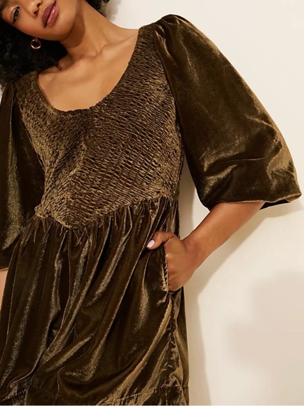 Free People Farrier Velvet Mini Dress - Size S - Picture 2 of 9